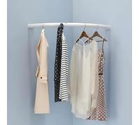 JIYIHENKEAI Wardrobe Assistant Corner Hanging Bar, Iron Wall Mounted Corner Clothing Rack, Corner Rack for Office Entryway Bedroom for Women's Men's Clothing Store(White,60x60cm)