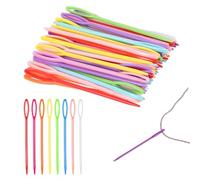 JIYIN 100 Pcs Plastic Sewing Needles, Large Eye Plastic Yarn Needles, 3.54 Inch Weaving Darning Needles Blunt Crochet Needles for Yarn Embroidery DIY Sewing Handmade Craft Knitting Crochet(9cm/3.54in)