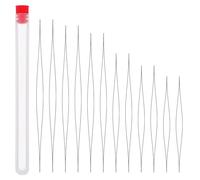 JIYIN 12 Pcs Bead Needle, 6 Sizes Stainless Steel Hand Sewing Needles, Big Eye Beading Needles for Seed Beads, 1.8-4.9 Inch Bead Threader, Embroidery Beading Needle for Jewellery Making
