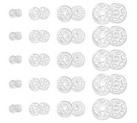 JIYIN 120 Sets Plastic Clear Snaps, Sew-on Snap Buttons(7.5+12.5+15+20mm) | Invisible Sew-on Snap Buttons Round Plastic Snaps for Sewing Sew on Snaps for Shirts Sewing Clothing DIY Craft