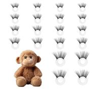 JIYIN 20 Pcs Safety Doll Eyelashes for Crocheting, 5 Sizes Doll Eye Lashes for Amigurumi, Stuffed Animals Crochet Eyelashes Dolls Making Supplies for Teddy Bear Puppet Plush Toy Accessories