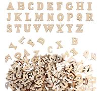 JIYIN 208 Pcs Mini Wooden Letters for Crafts, 15MM Unfinished Wood Alphabet Letters Decoration Small Alphabet Spelling Kits for DIY Signs and Arts Crafts Early Educational Learning