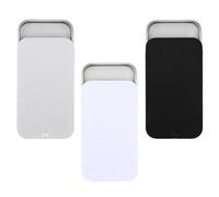 JIYIN 3 PCS Metal Tin Box Containers, Mini Rectangular Slide Top Tin Box Containers 2.36 by 1.33 by 0.4 Inch Empty Hinged Container for Candies Jewelry Crafts Pills Survival Kit(White Black Silver)