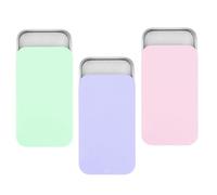 JIYIN 3 PCS Metal Tin Box Containers, Mini Rectangular Slide Top Tin Box Containers 2.36 by 1.33 by 0.4 Inch Empty Hinged Container for Candies Jewelry Crafts Pills Survival Kit(Pink Green Purple)