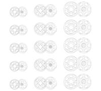 JIYIN 36 Sets Plastic Clear Snaps, Sew-on Snap Buttons(7.5+10+15mm) | Round Plastic Snaps for Sewing Sew on Snaps for Shirts Sewing Clothing DIY Craft