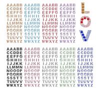 JIYIN Glitter Alphabet Stickers, 9 Sheets Glitter Crystal Self Adhesive Rhinestones Alphabet Letter Stickers, 0.6" A-Z Rhinestone Letters for Scrapbooking, Card Making, DIY Art Craft, and More