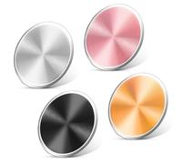 JIYIN Mount Metal Plates for Magnetic Phone Holder, 4 Pack Replacement Circular Patch of Magnetic Cell Phone Mount, Universal Round Metal Disc with Self-Adhesive Sticker for Mobile Phones(4 colors)
