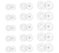 JIYIN Plastic Clear Snaps, 36 Sets 3 Sizes Invisible Sew-on Snap Buttons Round Plastic Snaps for Sewing Sew on Snaps for Shirts Sewing Clothing DIY Craft(7.5mm 10mm 12.5mm)