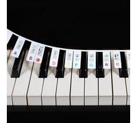 JIYIN Removable Piano Keyboard Note Labels, 88 Key Full Size Silicone Piano Keyboard Labels for Beginners, Colourful Pianos Key Music Notes Letter Label Reusable with Box(Rainbow)