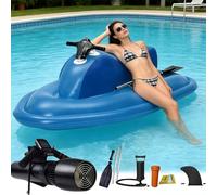 JIYINGHUI 2 in 1 Electric Inflatable Jet Ski with Underwater Scooter,Jet Boat with Motor,10000mah Battery,9-Speed,3-9km/H Speed, 130min Runtime,for Adults and Kids Blue