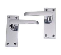 Jiyo.Outdoor Classic Victorian Straight Lever Latch Door Handles Chrome Finish Perfect for Adding a Subtle Traditional Touch to Your Home.