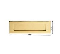 Jiyo.Outdoor Victorian Design Postal Letter Plate in Polished Brass Finish, Mail Slot - 10" x 3"