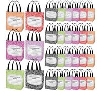 Jiytivity 24 Pcs Teacher Gift Bags Bulk Teacher Thank You Gift Bag Non Woven Notebook Bag Bulk with Apple Card Ribbon for Women Employee Coworker Office Student Classroom Supplies