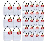Jiytivity 24 Pcs Teacher Gift Bags Bulk Teacher Thank You Gift Bag Non Woven Notebook Bag Bulk with Apple Card Ribbon for Women Employee Coworker Office Student Classroom Supplies