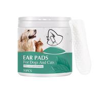 jiyun 50 Dog Ear Wipes, Dog Ear Cleaner Dog Wipes, Dog Ear Cleaner Finger Wipes for Dogs and Cats, Stop Itching - Dirt, Wax & Clean Dirty Ears Easily