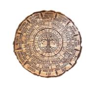 jiyun Wheel of The Year Wood Calendar - Pagan Witch Round Wooden Retro Wall Decoration