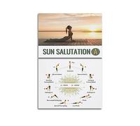 JIYUN Yoga Poster Sun Salutation Poster Decorative Painting Canvas Wall Posters And Art Picture Print Modern Family Bedroom Decor Posters 12x18inch(30x45cm)