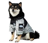 JizahPET Dog Raincoat, Rain Jacket, Waterproof and Windproof, Warm and Breathable, Fashion Trend Dog Clothes, with Leash Hole, for Small, Medium and Large Dogs (Grey, Large)