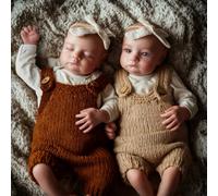 JIZHI 20inch Lifelike Reborn Twins - Realistic Baby Dolls Boy With Soft Cloth Body - Real Life Newborn Babies for Age 3+