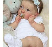 JIZHI Realistic Newborn Doll Girls 20 inch Lifelike Baby Doll Reborn Dolls Sweet Smile Newborn Real Life Baby Dolls Softness vin-yl Baby Dolls Gift for Kids Age 3+