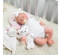 JIZHI Reborn-Baby Dolls 20 Inch Realistic Newborn Babies Doll Soft Cloth Body Girl Real Life Lifelike Sleeping Girls with Gift Box for Kids Age 3+