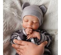 JIZHI Reborn-Baby Dolls Boy 20 Inch Lifelike Doll Real Life Babies Dolls That Look Real Softness Sleeping Realistic Newborn Baby Rerbon Vin-yl,Black