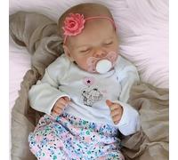 JIZHI Reborn dolls - 17-Inch Handmade Realistic Baby Dolls Soft Cloth Body with Toy Accessories, Reborn Baby Dolls Like a Lifelike Baby(Sleeping baby)