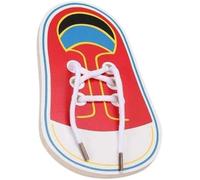 JIzian 1Pc Red Shoes Learning Toy Learn to Tie Your Own for Practical Learning Toys for Young Training Board Early Wooden Threading Lacing Shoes, Art Craft Kits