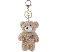 JIzian Brown Bear Plush Keychain, Stuffed Animals Bag Pendant, Kawaii Plush Bear Keychain, DIY Trinket Plush Keyring Car Keychain Pink Heart Teddy Bears Automobile Keychains Accessories