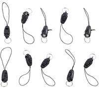 Jizlan 10Pcs/lot Black Detachable Buckle Mobile Phone Accessories Pendant Buckle Small Sling Anti-Lost Lanyard Cords Hanging Head Keychains Hooks, Fasteners