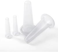 Jizlan 4Pcs Mini Massage Cupping Set Silicone Facial Cups Face Massager Helper Skin Care Neck Back Eyes Massaging Cup Safe to Use, Don't Worry About Burns (Transparent)