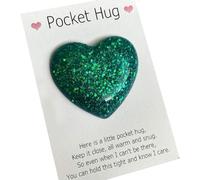 Jizlan Green Mini Pocket Hug Heart with Greeting Cards,Little Heart Pocket Hug Token,Cute Pocket Hug Decoration Gifts for Birthday Thanksgiving Valentines Greeting Cards