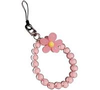 Jizlan Mobile Phone Strap Beaded Flower Bracelet Hanging Rope Keychain Mobile Phone Lanyard Beaded Flower Anti-Lost Case Lanyard Girl Women's Wrist Strap Charm Creative Accessories, 7.0 Inches, Beads
