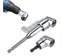 JIZZU 2Pcs 105° 1/4 Inch Right Angle Drill Adapter with Hex Shank Screwdriver Angled Drills Extension Bit Holder for Power Drill Tool, Right Angle Screwdriver Attachment with Magnetic Bit Holder