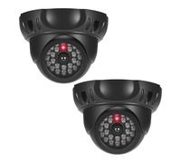 JIZZU 2Pcs Dummy Cameras Fake CCTV, Dummy CCTV Camera Outdoor Indoor, Fake Security Camera with Flashing LED Light, Fakes Dome CCTVs Security Cameras Waterproof, Simulation Monitor for Home, Office