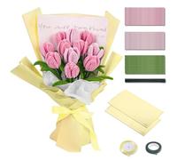 JIZZU 300PCS Pipe Cleaners for Craft, Pink & Green Pipe Cleaners with 20PCS Flower Stems, 30CM Pipe Cleaner Flowers Kit with Florist Tape, Fluffy Pipecleaners with Instruction for DIY Craft Gift