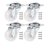 JIZZU 4Pcs Swivel Castor Wheels, 40mm PU Rubber Heavy Duty Caster Wheels for Furniture, Trolley Wheel with Double Ball Bearings Swivel Head, Equipped with 16 Screws