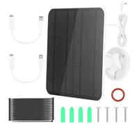 JIZZU 5W Solar Panel for Security Camera, 360° Adjustable Ring Solar Charger, IP65 Waterproof Solar Battery Charger Compatible with Ring Stick Up Cam/Pro Battery Spotlight Cam Plus/Eufy Camera