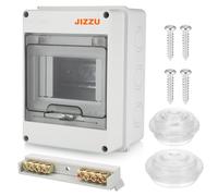 JIZZU DIN Rail Enclosure Box 5 Module - Consumer Unit Box, Surface-mounted Circuit Breaker Distribution Boxes, Fuse Box Damp-proof with Assembly Tool, IP65 Waterproof, for Garden or Outdoor Areas