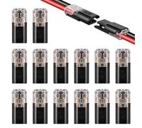 JIZZU Low Voltage Wire Connectors, 2 Pin Electrical Connectors Compact Wire Terminals, Quick Dual Wire Terminal Block No Wire-Stripping Required Compact Conductor Cable Connectors for 18-22mm AWG (16)