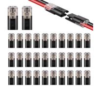 JIZZU Low Voltage Wire Connectors, 2 Pin Electrical Connectors Compact Wire Terminals, Quick Dual Wire Terminal Block No Wire-Stripping Required Compact Conductor Cable Connectors for 18-22mm AWG (32)