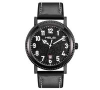 JIZZU Mens Watches Analog Quartz Watch, Man Leather Watches with Luminous Pointer, 30m Waterproof Wrist Watchs Fashion Classic, Men's Modern Workwear Watch with Date and Leather Strap(Black)