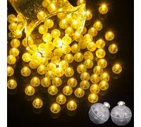JIZZU Mini Balloon Lights, 120 Pcs Individual Round Led Lights for Balloons Flashing Warm White for Paper Lantern, Balloons, DIY Models, Floral in Halloween Christmas Wedding Party Birthday