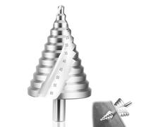 JIZZU Step Drill Bit 6-60mm HSS Spiral Cone Hole Cutter, Spiral Grooved Step Drill Bit Triangle Conical Titanium Coated Double Slot Cone for Cutting Boards, Plastics - High Temperature Resistant