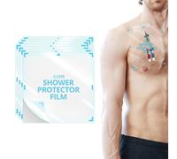 JJ CARE Shower Protector [Pack of 7], 9x9 Dialysis Catheter Shower Cover, PICC Line Water Barrier, Colostomy Shower Patch, Waterproof Bandage Protector, 1 Week Supply