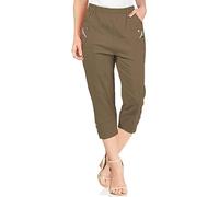 JJ CLOTHING CB2 Ladies Cherry Berry Shorts Capri Cropped 3/4s Elasticated Summer Jogging Womens Pants Trousers Jogger UK 8-26 (Mocha, 26)