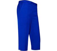 JJ CLOTHING Ladies Womens 3/4 Three Quarter Half Elasticated Trouser Plain Capri Cropped Stretch Trousers Plain ¾ Length Pants Summer Shorts Plus Big Sizes 10-24 (Royal Blue, 10)