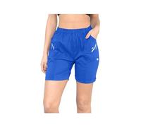 JJ CLOTHING Womens Cherry Berry Shorts - Ladies Plain Capri Length Stretch Fit Pull On Elasticated Waist Summer Crop hot Pants Short Pants Plus Size UK 10-20 CBS1 (Royal Blue, 16)