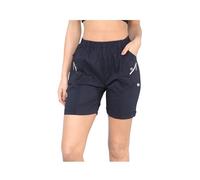 JJ CLOTHING Womens Cherry Berry Shorts - Ladies Plain Capri Length Stretch Fit Pull On Elasticated Waist Summer Crop hot Pants Short Pants Plus Size UK 10-20 CBS1 (Navy, 12)