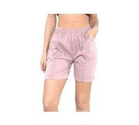 JJ CLOTHING Womens Cherry Berry Shorts - Ladies Plain Capri Length Stretch Fit Pull On Elasticated Waist Summer Crop hot Pants Short Pants Plus Size UK 10-20 CBS1 (Baby Pink, 16)